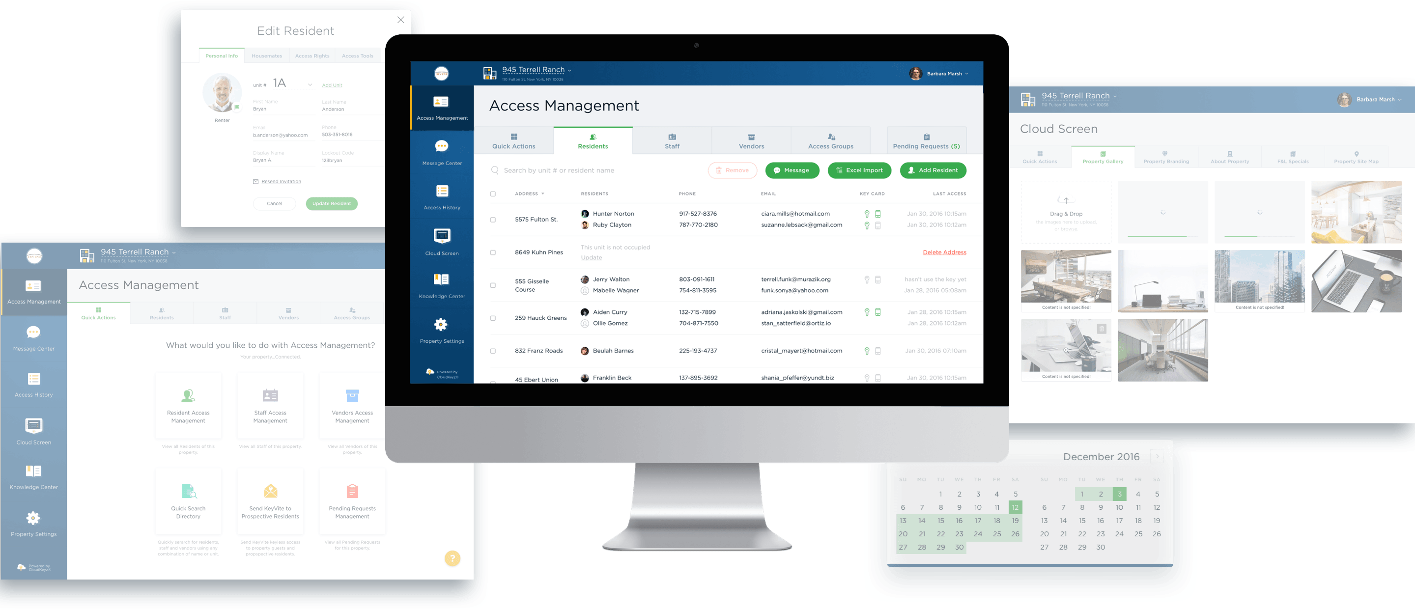 Image: screens with management admin panel