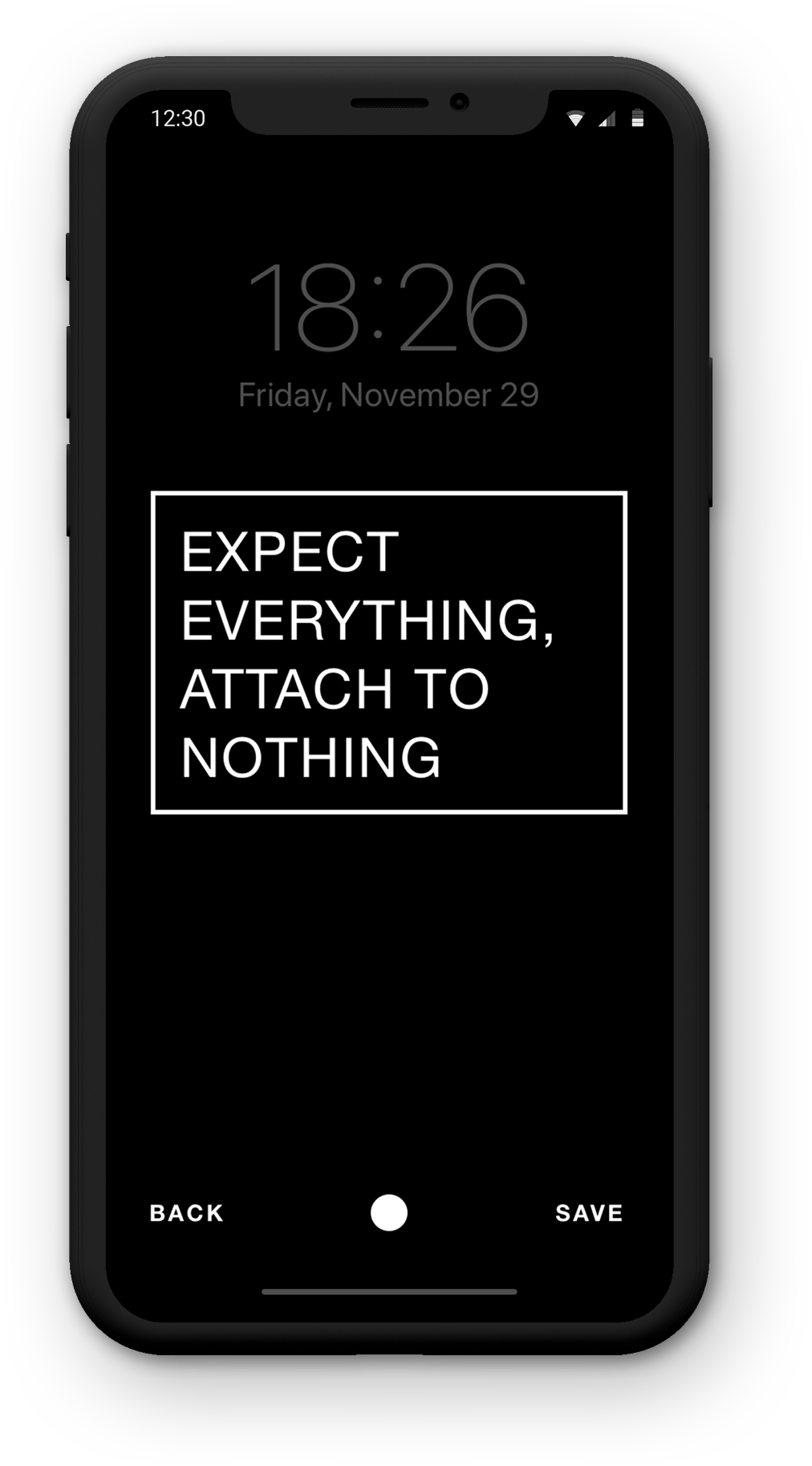 Image: iPhone with Motivetica black scheme